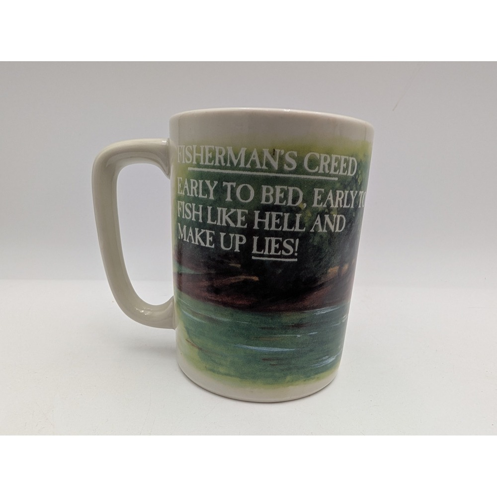 Otagiri Coffee Mug Fishermans Creed Vintage Japan Figi Graphics